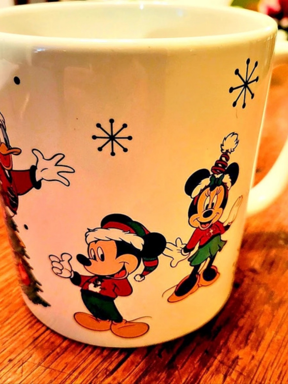 Disney Mickey and Friends Retro Christmas Mug White 24 Oz.